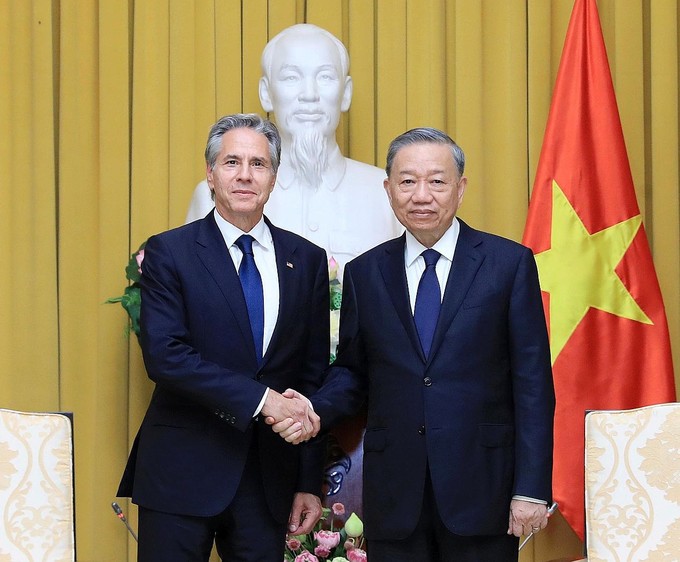國家主席與政府總理接見美國國務卿